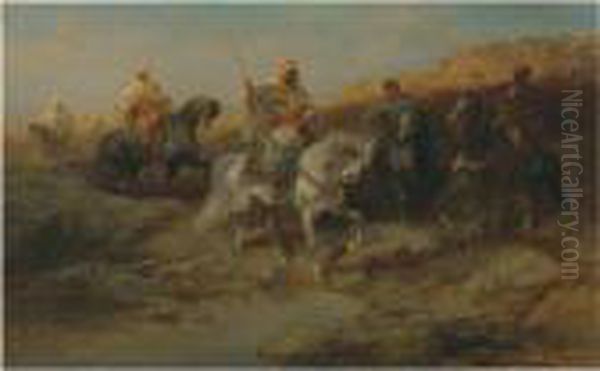 Riders By An Oasis - view 1