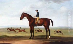 Bay Melton with Jockey Up, Bay Melton Beating King Herod, Turf and Ascham in a Sweepstake Race Beyond by Francis Sartorius