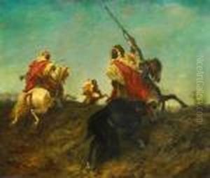 Drei Arabischereiter by Adolf Schreyer