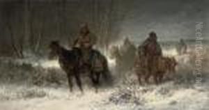 Cossacks Scouting In A Winter Landscape