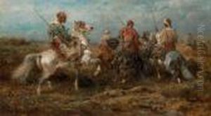 Arab Horsemen by Adolf Schreyer