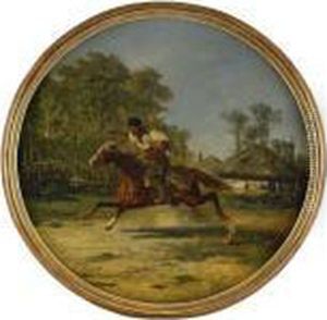 Ridande Kosack by Adolf Schreyer