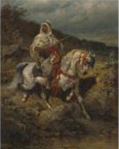 Mounted Arab by Adolf Schreyer