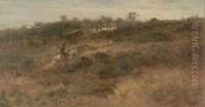 Wallachenreiter In Hugeliger Landschaft by Adolf Schreyer