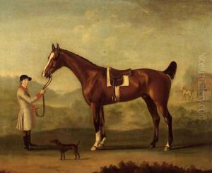 Cullen - a bay hunter, held by a liveried groom, 1772 by Francis Sartorius