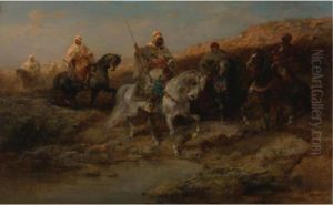 Arab Horsemen by Adolf Schreyer