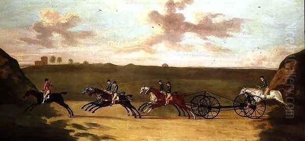 The Carriage Match at Newmarket, Against Time, 29th August 1750 - view 1