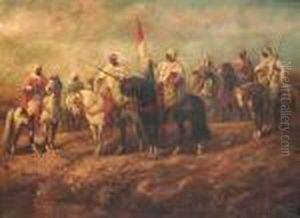 Arabs On Horseback by Adolf Schreyer