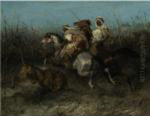 The Lion Hunt by Adolf Schreyer