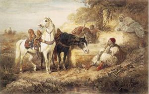 Halte Dans L'oasis, 1883. by Adolf Schreyer