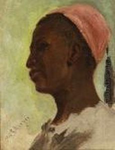 Afrikaner Mit Fez. by Adolf Schreyer