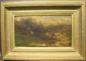 At A Watering Hole by Adolf Schreyer