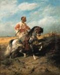 An Arab Horseman by Adolf Schreyer