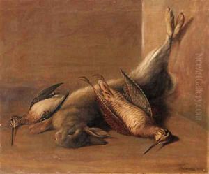 Dead Game A Woodcock, a Snipe and a Rabbit in an interior