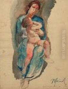 Mutter Mit Saugling by Johann Robert Schuerch