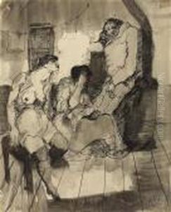 Bordel Scene. by Johann Robert Schuerch