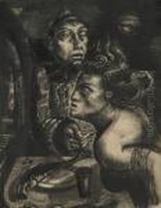 Frau Mit Clown by Johann Robert Schuerch