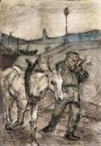 Mann Mit Pferd by Johann Robert Schuerch