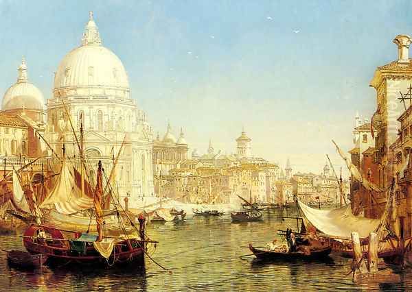A Venetian Canal Scene with the Santa Maria della Salute - view 1