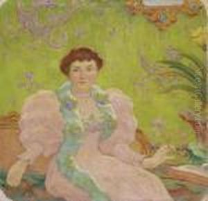 Jeune Femme A La Robe Rose