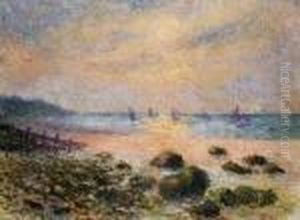 Bretagne, Bateaux Pres Des Cotes Au Soleil Couchant by Claude Emile Schuffenecker