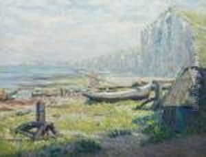 Barques Sur Le Rivage Sous La Falaise by Claude Emile Schuffenecker