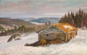Fabod I Vinterlandskap