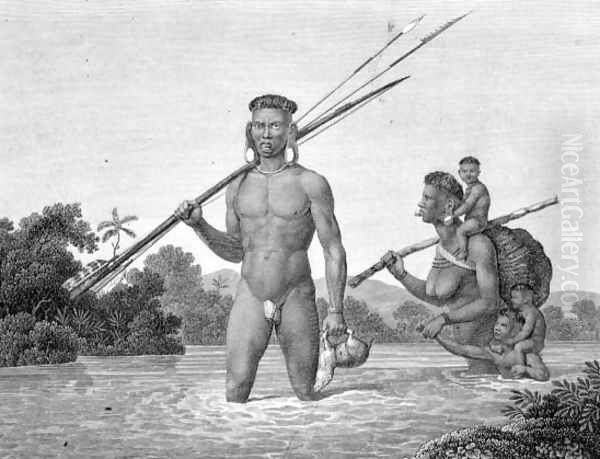 A Botocudos Indian family on the move, Brazil, c.1815-17 - view 1
