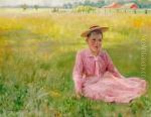 Flicka Pa Sommarang by Anshelm Schultzberg