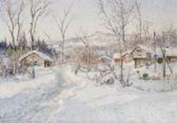 Vinter Vid En Fabod, Motiv Fran Alvdalstrakten, Dalarne - view 1