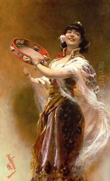 Gypsy Girl with a Tambourine - view 1