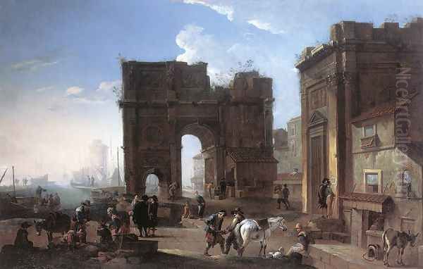 Harbour View with Triumphal Arch c. 1650 - view 1