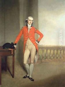 Portrait of an Officer with a View of Calcutta Beyond