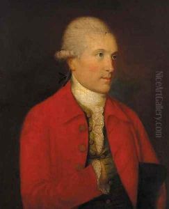 Portrait of James Johnston (d.1781), bust-length, in a red jacket, green waistcoat and white cravat