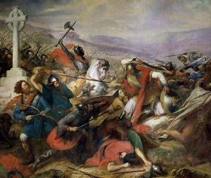 The Battle of Poitiers, 25th October 732, won by Charles Martel 688-741 1837 by Charles Auguste Steuben