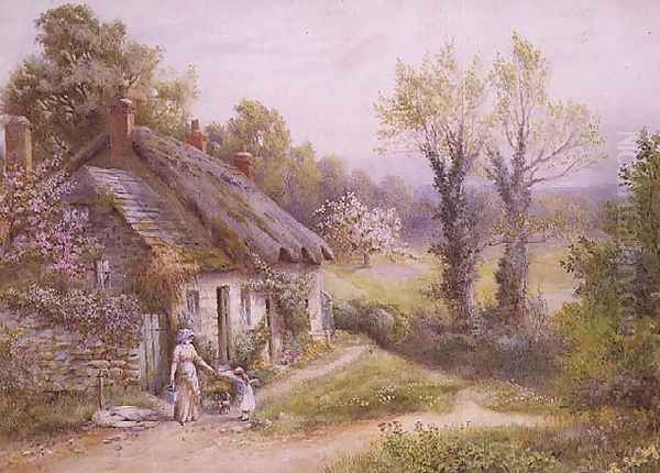 A Mother and Child in a Cottage Garden - view 1