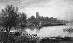 Figures punting on the River, Christchurch
