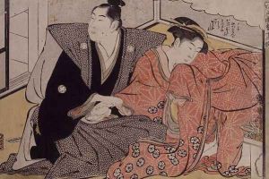Lovers becoming familiar by Katsukawa Shuncho