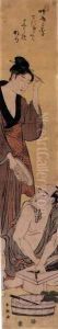 Fishmonger and Beauty, c.1790s by Katsukawa Shuncho