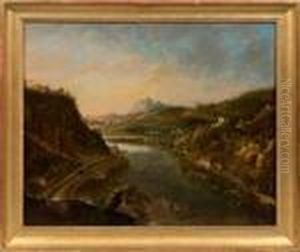 Grose Rheinlandschaft Im Abendlicht