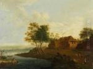 Nachfolge - 2 Gemalde: Landschaften Mit Figurenstaffage