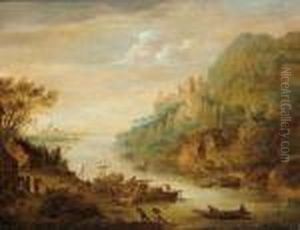 Paesaggio Fluviale Con Una Fortezza