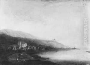 M Rheingau. Blick Auf Geisenheim Und Die Hochgelegene Probstei Johannisberg by Christian Georg Schuttz II