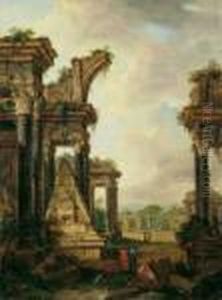 Romisches Ruinencapriccio Mit Figurenstaffage