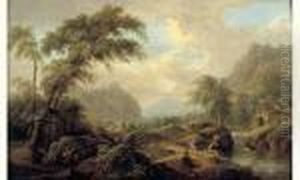 Paysage De Riviere Anime De Cavaliers