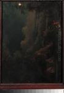 A Moonlit Rhenish Landscape With Anglers