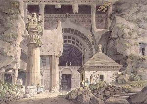 Ancient Excavations at Carli, plate XIV, engraved by Daniel Havell 1785-1826 1809 by Henry Salt