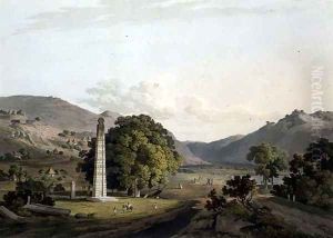 The Obelisk at Axum, engraved by Daniel Havell 1785-1826 1809