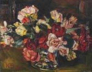 Ohne Titel (vase Mit Rosen 2) by Kurt Schwitters