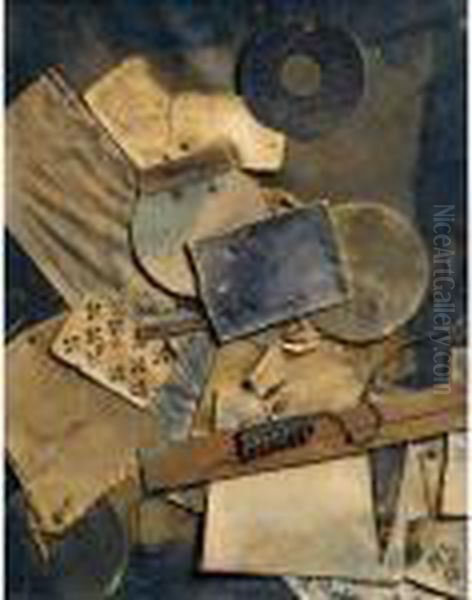 Merzbild 5a Spielkartenharmonika (playing Cards Harmonica) - view 1
